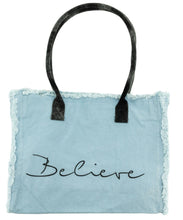 Load image into Gallery viewer, Canvas Market Tote "Believe"