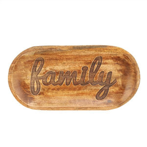 Mango Wood "Family" Tray