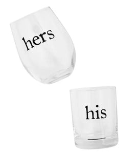 His & Hers Drinking Glass Set