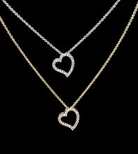 Load image into Gallery viewer, Floating Open Heart Necklace (silver or gold finish)
