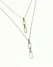 Load image into Gallery viewer, Paper Clip Pendant Necklace (gold or silver finish)