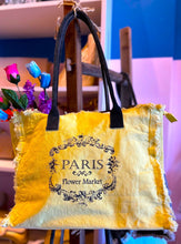 Load image into Gallery viewer, Canvas Market Tote "Paris Flower Market"