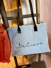 Load image into Gallery viewer, Canvas Market Tote "Believe"