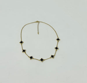 Quatrefoil Necklace (black/gold finish)