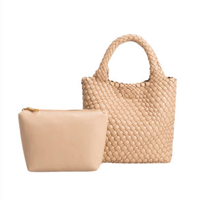 "Eloise" Woven Tote (Nude)