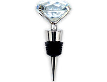 Load image into Gallery viewer, Diamond Gem Wine Stopper - Silver Tone