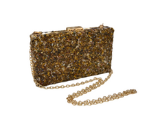 Load image into Gallery viewer, Pebble Beaded Clutch in Gold/Rust