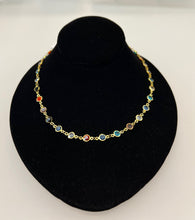 Load image into Gallery viewer, B-JWLD Mutli-color Gemstone Necklace (avail in gold and silver finish)