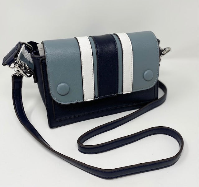 Blue Crossbody Bag With Wide Strap