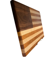 Load image into Gallery viewer, American Flag Wood Cutting Board