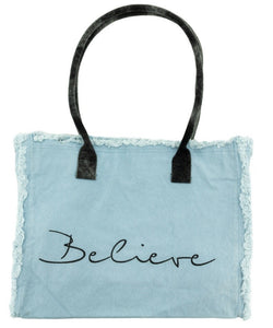 Canvas Market Tote "Believe"