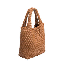 Load image into Gallery viewer, &quot;Eloise&quot; Woven Tote (Saddle)