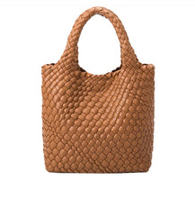Load image into Gallery viewer, &quot;Eloise&quot; Woven Tote (Saddle)