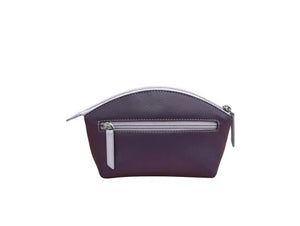 Double Heart Leather Cosmetic Bag (purple)