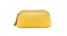 Load image into Gallery viewer, Small Leather Cosmetic/Accessories Bag (sunshine yellow)