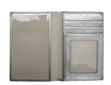 Load image into Gallery viewer, Leather Passport Wallet (silver)