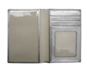 Leather Passport Wallet (silver)