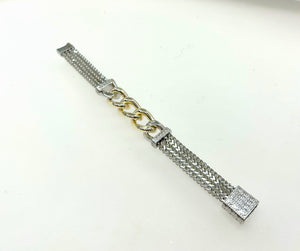 Large Chain/Herringbone Link Bracelet (magnetic clasp)