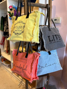 Canvas Market Tote "Believe"