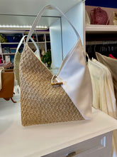 Load image into Gallery viewer, Raffia and White Tote from Dolce Vita