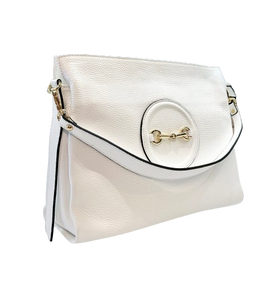 German Fuentes Leather Shoulder Bag (white)