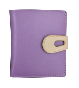 Small Wallet with Cut Out Tab Closure - Amethyst/Stone