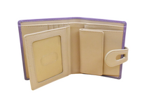 Load image into Gallery viewer, Small Wallet with Cut Out Tab Closure - Amethyst/Stone