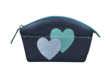 Load image into Gallery viewer, Double Heart Cosmetic Case (Classic Navy)