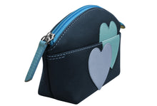 Load image into Gallery viewer, Double Heart Cosmetic Case (Classic Navy)