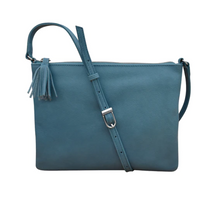Load image into Gallery viewer, Slim Leather Crossbody Bag (denim blue)