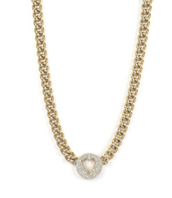 Load image into Gallery viewer, Pave Heart Chain Necklace