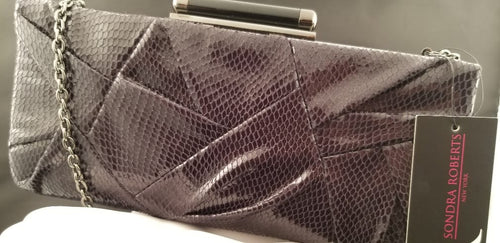 Sondra Roberts Faux Snake Clutch