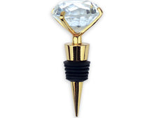 Load image into Gallery viewer, Diamond Gem Wine Stopper - Gold Tone