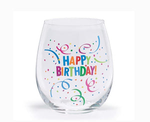 Happy Birthday Stemless Wine Glass Gift