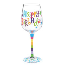 Load image into Gallery viewer, Happy Birthday Hand-Painted Wine Glass
