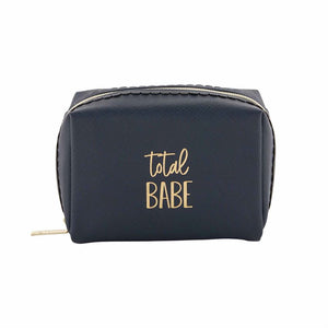 "Total Babe" Square Navy Makeup Bag