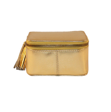 Load image into Gallery viewer, ILI Metallic Gold Jewelry Case