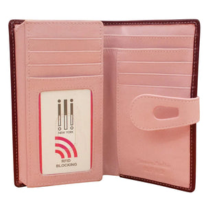Midsize Wallet with Tab Closure - Merlot/Blush