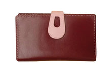 Load image into Gallery viewer, Midsize Wallet with Tab Closure - Merlot/Blush