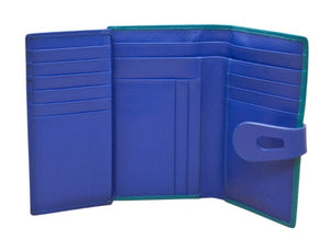 Midsize Wallet with Tab Closure - Teal/Cobalt