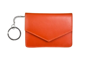 Genuine leather ID/Key case with RFID blocking - Orange