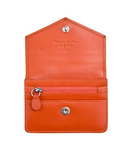Genuine leather ID/Key case with RFID blocking - Orange