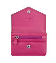 Load image into Gallery viewer, Genuine leather ID/Key case with RFID blocking - Fuchsia Pink