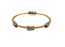 Load image into Gallery viewer, Twisted Cable X Bracelet - Yellow Gold Tone