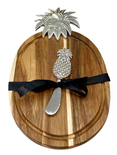 Wooden Cheese Board Set - Pineapple Theme