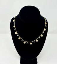 Load image into Gallery viewer, Gold Necklace with Hammered Discs &amp; Crystal Charms