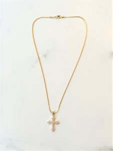Gold set CZ Cross Necklace