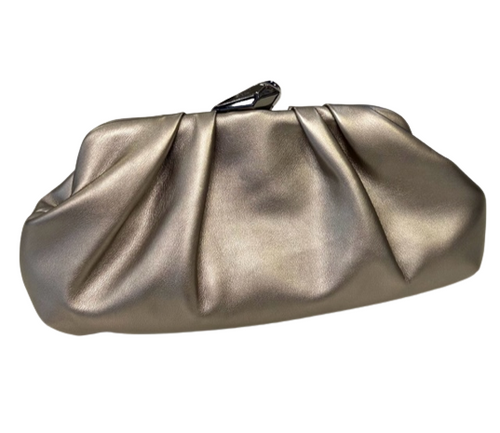 Soft Leather Evening Bag/Clutch (silver)