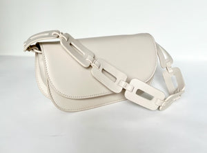 Meile Bianco Versatile Vegan Leather Clutch/Should Bag/Crossbody