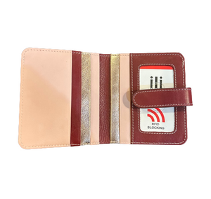 Bi-Fold Credit Card Wallet (Merlot/Blush)